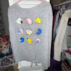 Girls Cat and Jack Gray Animal Print Sweater